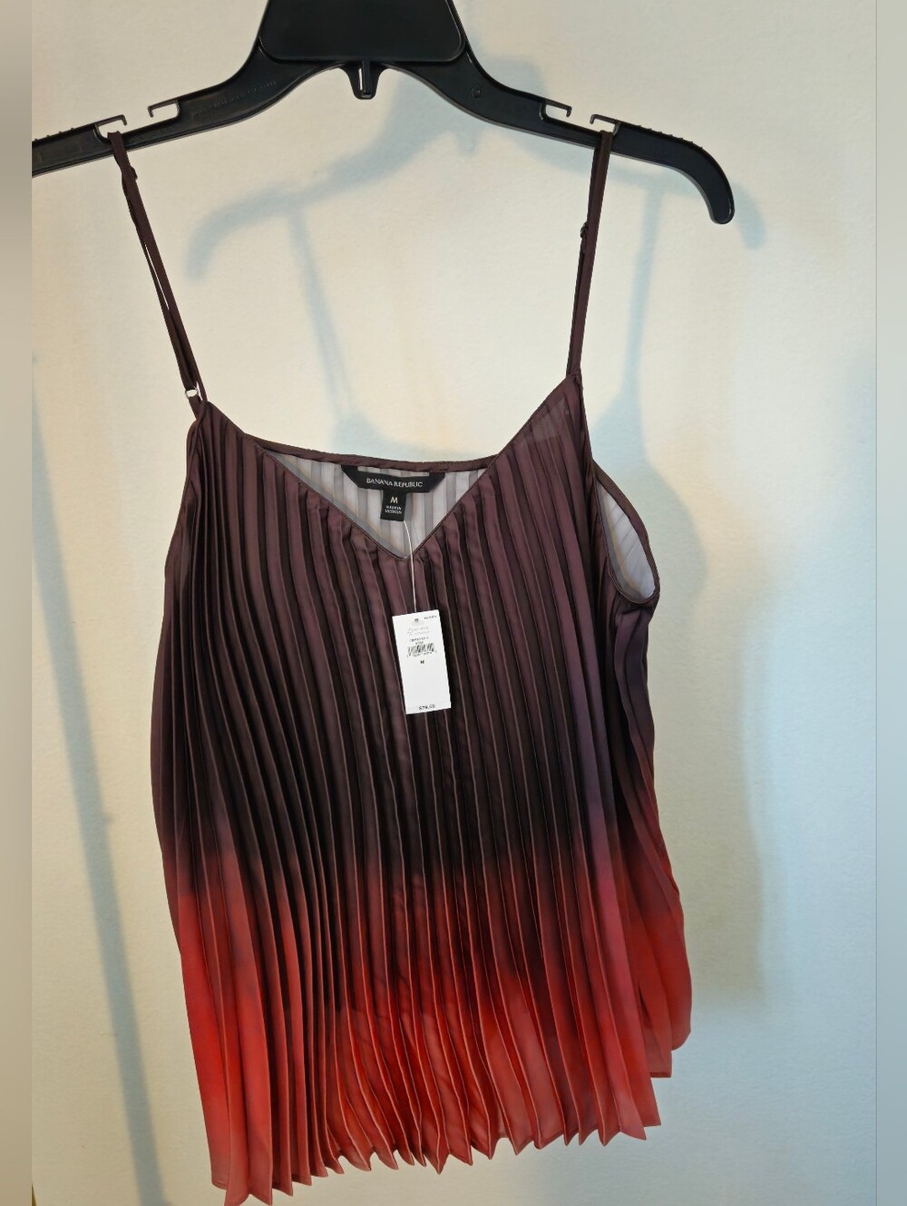 Banana Republic Pleated Ombre Cami Tank - Brown to Ochre, Size M